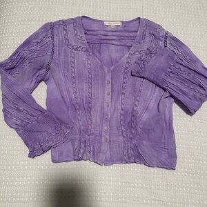 LoveShackFancy Purple Blouse